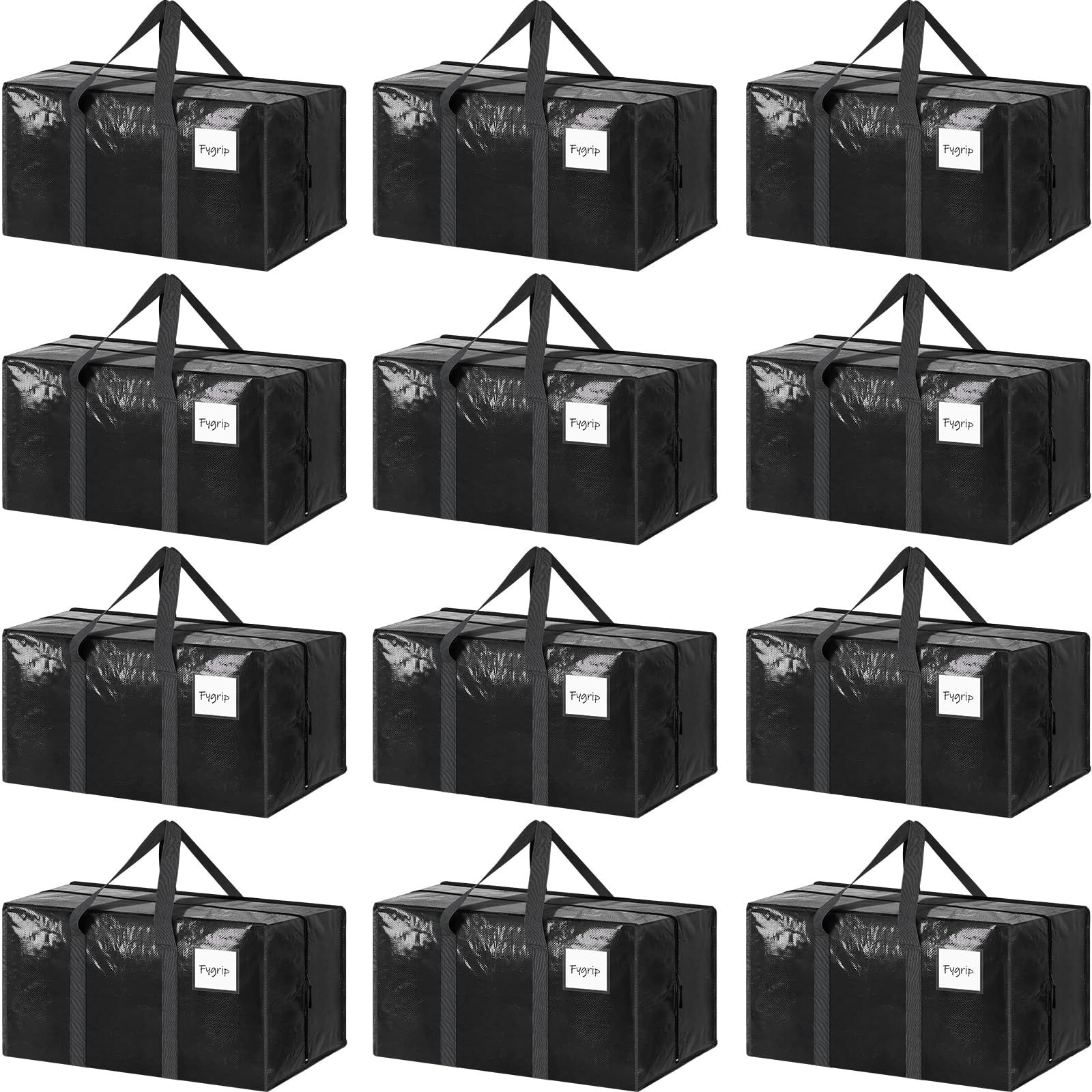 6 Pack Extra Heavy Duty Large Moving Bags with Strong Zipper & Comfortable Handles, Sturdy & Durable Clothes Storage Bags Totes Bins, Blue Packing Moving Boxes for College Supplies, Dark Blue